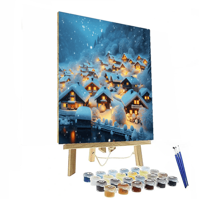 Glistening Snowfall Delight Number Painting