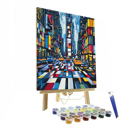 Piet Mondrian Inspired Abstract City Twilight  Paint By Numbers Kits