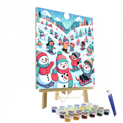 Joyful Winter Festivities Number Painting