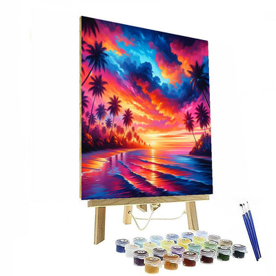 Tropical Sunset Dream Paint By Numbers Art