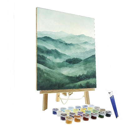 Zhao Mengfu Inspired Harmony Of Misty Valleys  Painting Number Kit