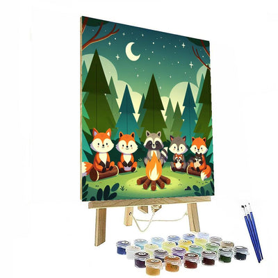 Friendly Forest Campfire Paint By Numbers