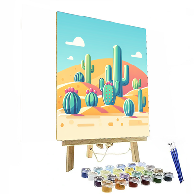 Colorful Cacti Paint By Numbers Art