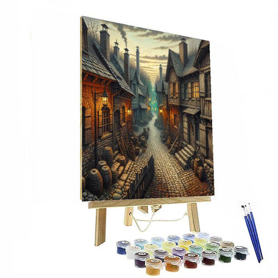 Enchanted Medieval Town Paint By Numbers Art