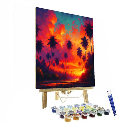 Tropical Sunset Reverie Paint By Number