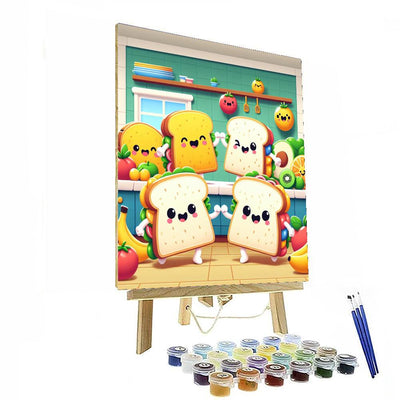 Silly Sandwich Characters Paint By Color