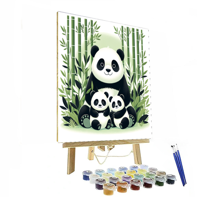 Cuddly Panda Family Numbered Painting Kits