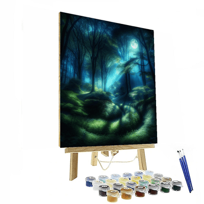 Mystical Moonlit Path Number Painting