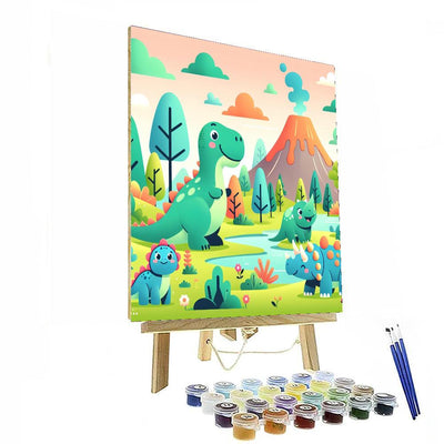 Adventure In Dino World DIY Paint By Numbers