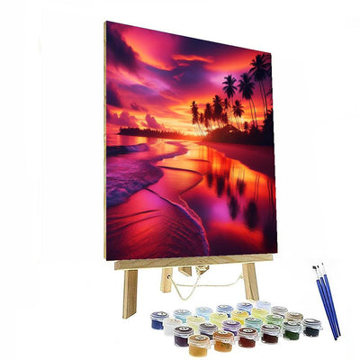 Tropical Sunset Splendor Number Painting