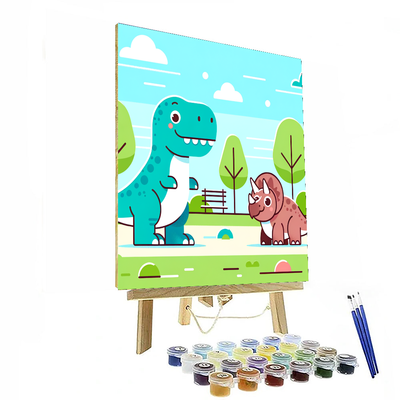 Friendly Dinosaur Playground Paint By Numbers