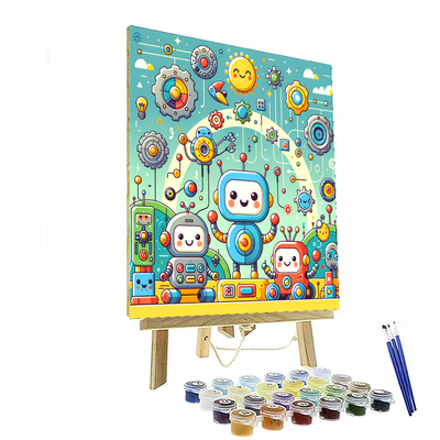 Friendly Robot Adventures Painting By Numbers Kit