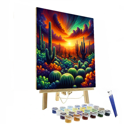 Captivating Cactus Garden Paint By Numbers Art