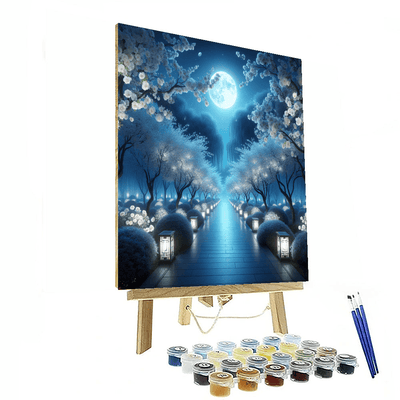 Serene Moonlit Path Number Painting