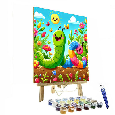 Whimsical Worm Adventure Paint By Numbers