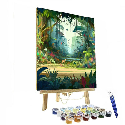 Tropical Jungle Safari Paint By Numbers Art