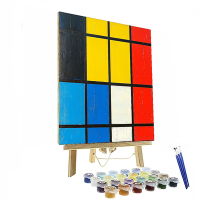 Piet Mondrian Inspired Geometric Metropolis Vibe  Painting By Numbers Kit