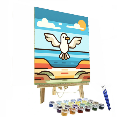 Sunny Seagulls Number Painting