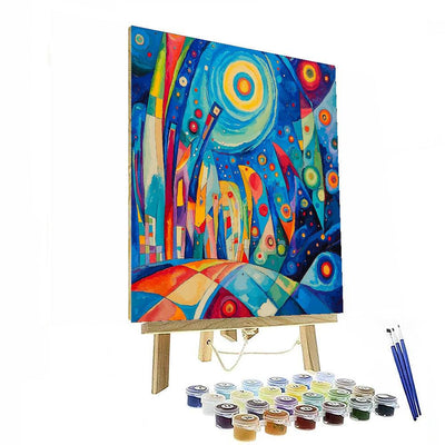 Wassily Kandinsky Inspired Cosmic Cityscape Enchantment  Painting By Numbers Kit