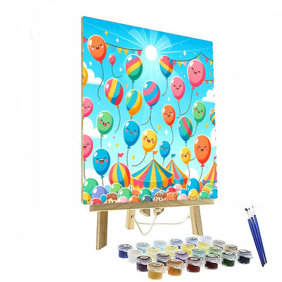 Rainbow Balloon Festival Paint By Numbers Art