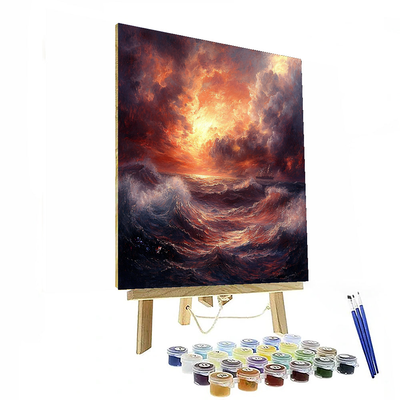 J.M.W. Turner Inspired Turner's Stormy Sea Voyage  Paint By Numbers Art