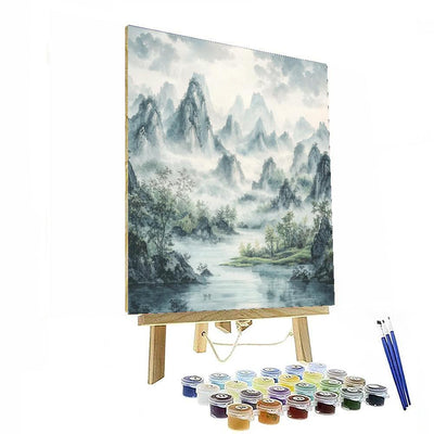 Zhao Mengfu Inspired Whispers Of Mist  Painting By Numbers Kit