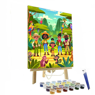 Journey Through The Jungle With Explorers Paint By Numbers Art