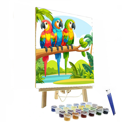 Cheerful Parrot Party Paint By Numbers Kits