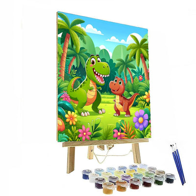 Dino Explorers In The Jungle DIY Paint By Numbers