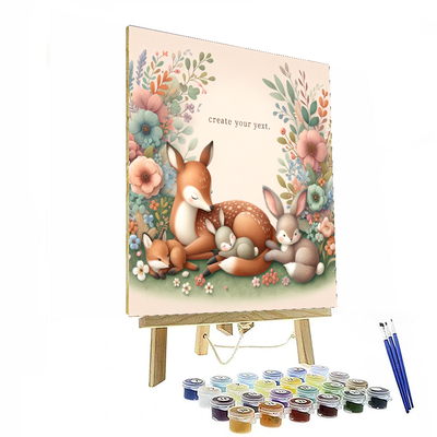 Cute Baby Woodland Animals Numbered Painting Kits