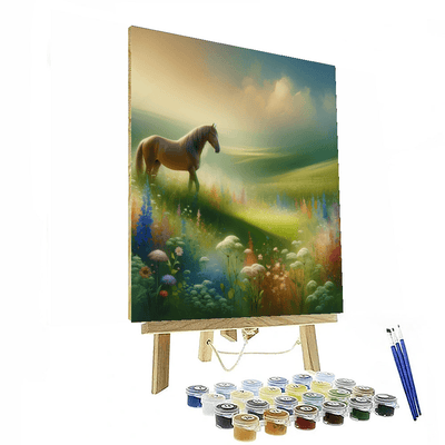 Graceful Horse In The Meadow Painting By Numbers Kit