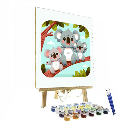 Joyful Koala Family Numbered Painting Kits