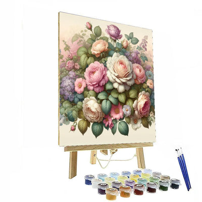 Vintage Rose Garden Painting By Numbers Kit