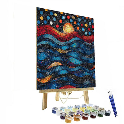 Yayoi Kusama Inspired Cosmic Pulse Exploration  Number Painting