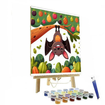 Joyful Fruit Bat Number Painting