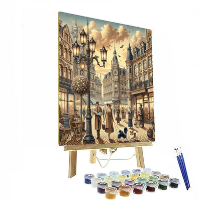 Vintage Cityscape Stroll Paint By Color