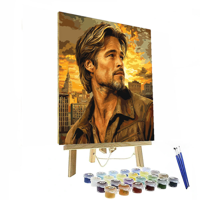 Brad Pitt: A Star's Charismatic Odyssey Painting By Numbers Kit