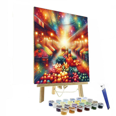 Vibrant City Market Numbered Painting Kits