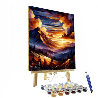 Dramatic Mountain Sunset Painting By Numbers Kit