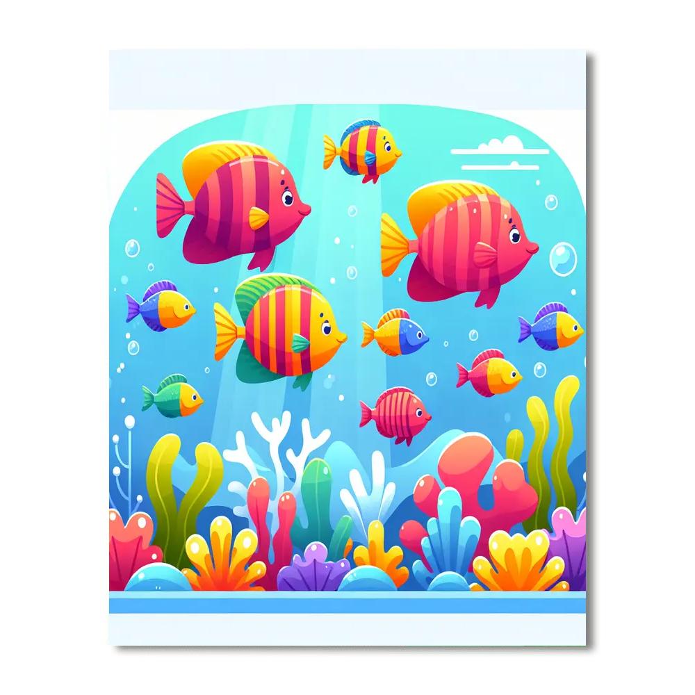 Tropical Fish Reef Dance - DIY Painting By Numbers Kit | Artistry Rack