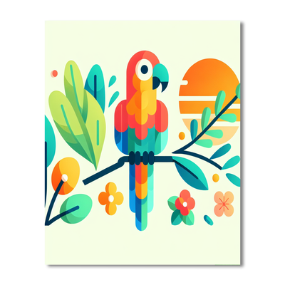 Peaceful Parrots Paint By Numbers Art