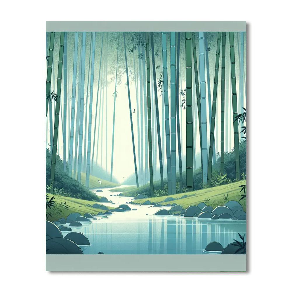 Peaceful Bamboo Forest - DIY Painting By Numbers Kit | Artistry Rack