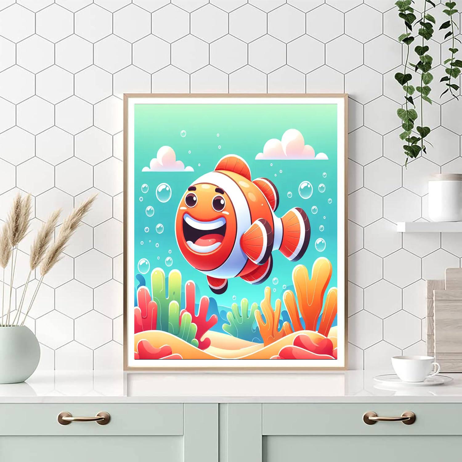 Funny Clown Fish - DIY Painting By Numbers Kit | Artistry Rack