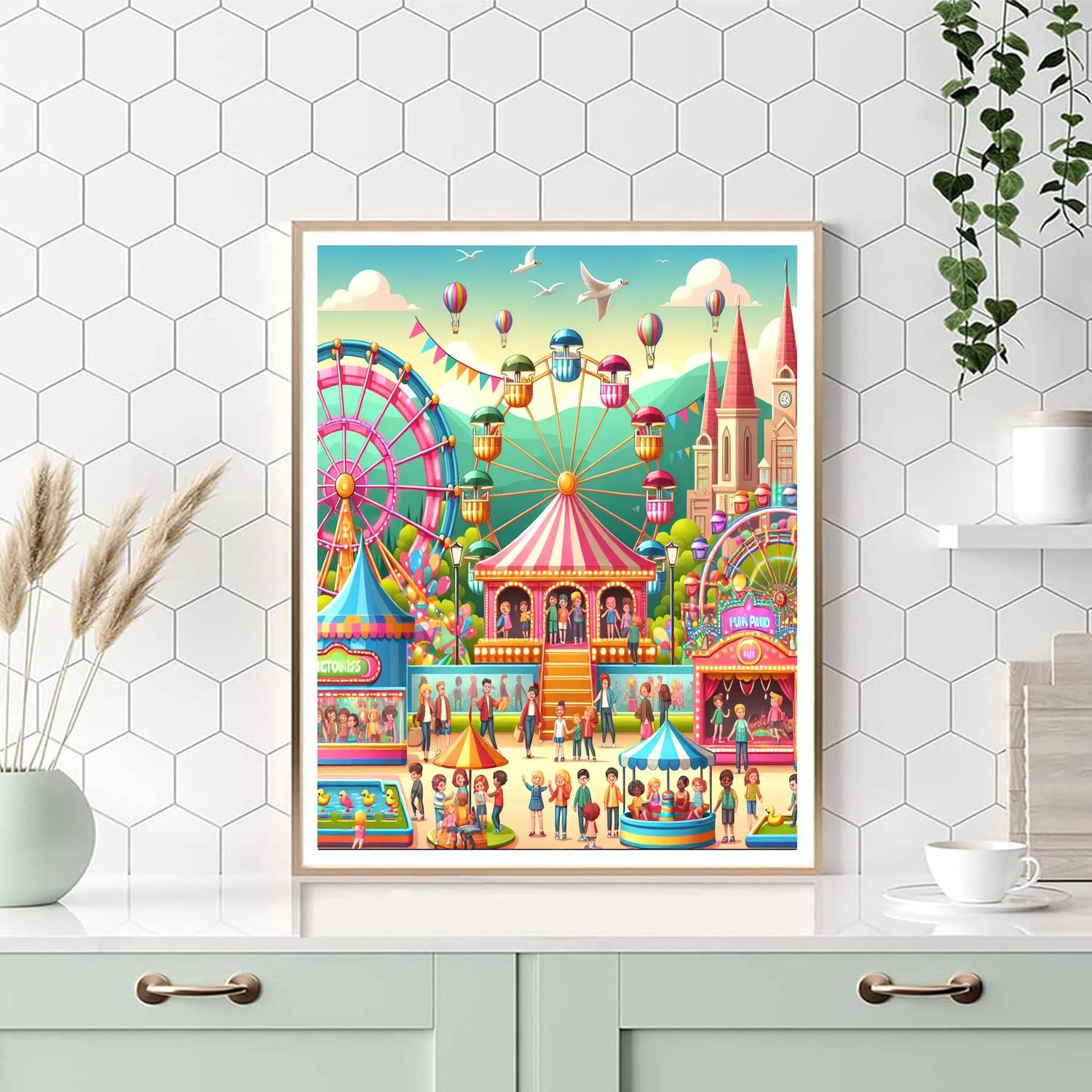 Lively Carnival Fun - DIY Painting By Numbers Kit | Artistry Rack