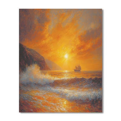 J.M.W. Turner Inspired Vibrant Horizon  Painting By Numbers Kit