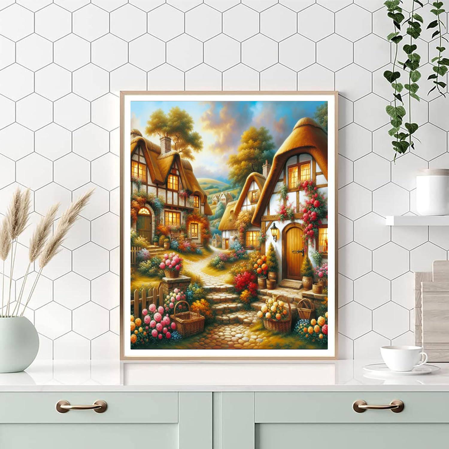 Charming Village Retreat - Diy Painting By Numbers Kit 