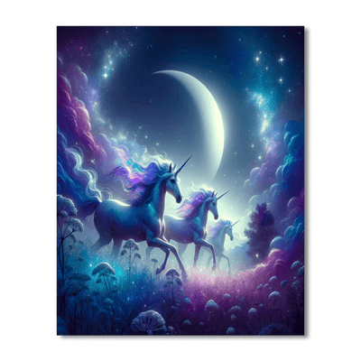 Enchanted Unicorn Realm Number Painting