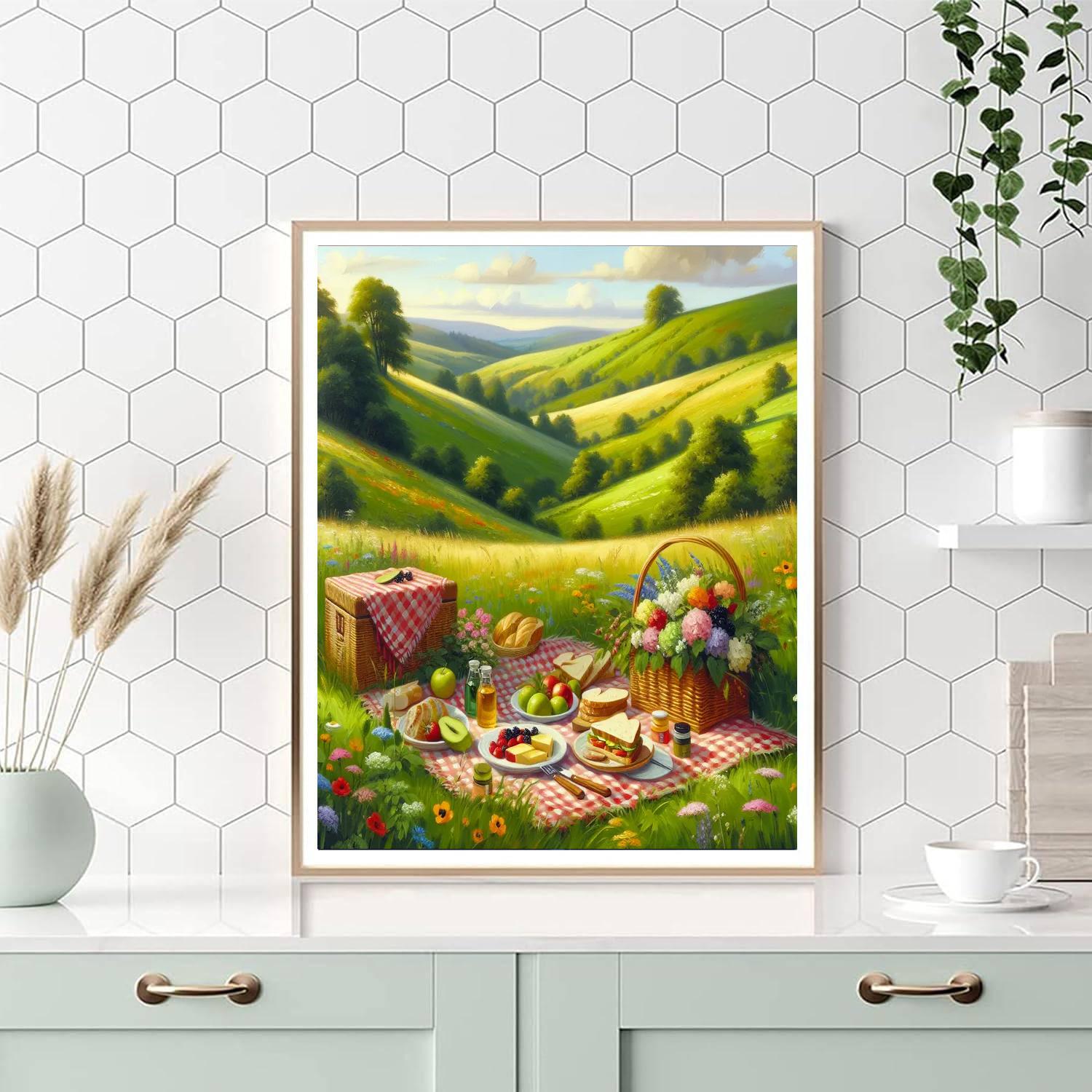 Traditional Countryside Picnic - Diy Painting By Numbers Kit 