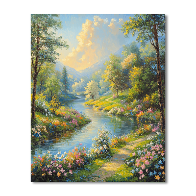 Thomas Kinkade Inspired Reflections Of Nature  Painting By Numbers Kit