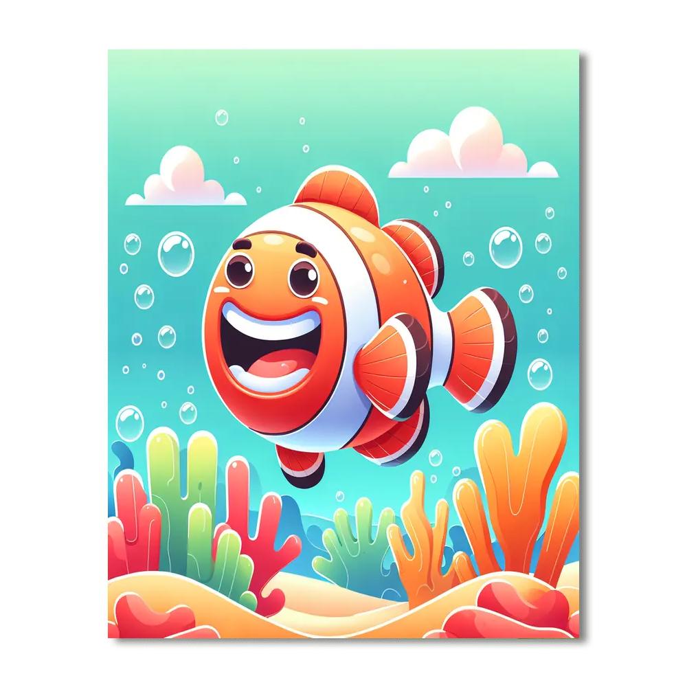 Funny Clown Fish - DIY Painting By Numbers Kit | Artistry Rack